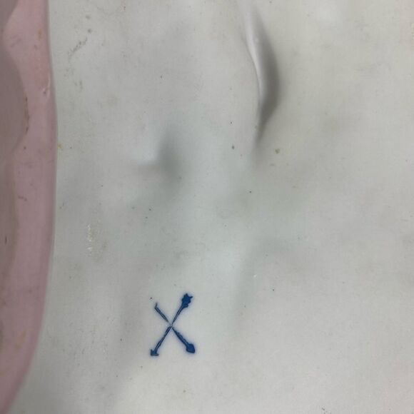 Elegant Vtg Art Nouveau Pink and White Wall Decor Plaque - Picture 7 of 11